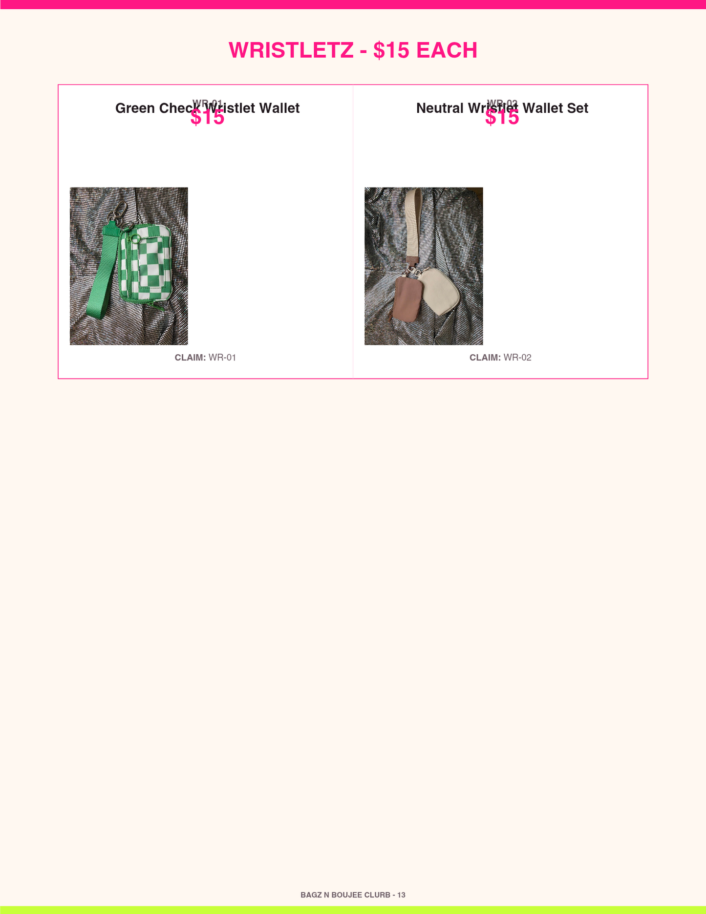 Bagz n Boujee Clurb catalog