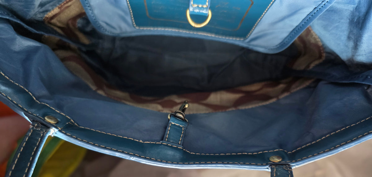 Coach Signature Blue & Brown Tote 💙🤎 BNB-16