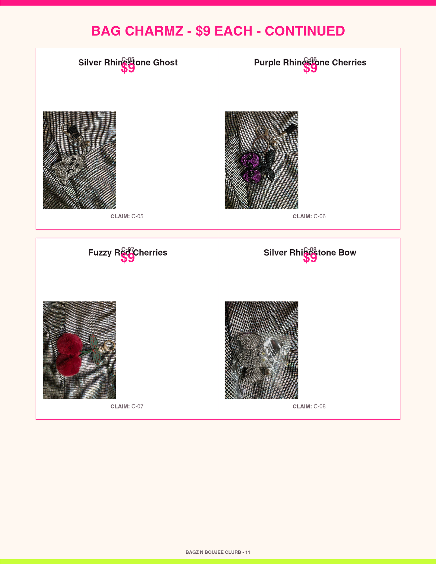 Bagz n Boujee Clurb catalog