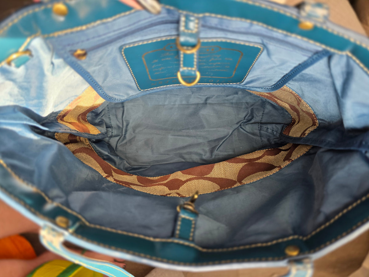 Coach Signature Blue & Brown Tote 💙🤎 BNB-16