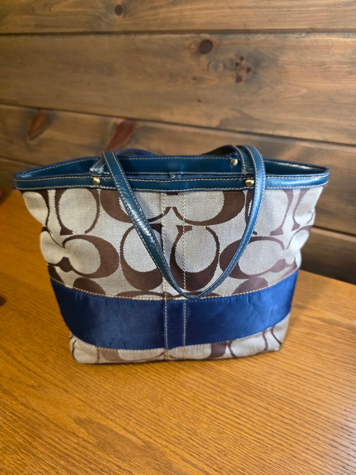 Coach Signature Blue & Brown Tote 💙🤎 BNB-16