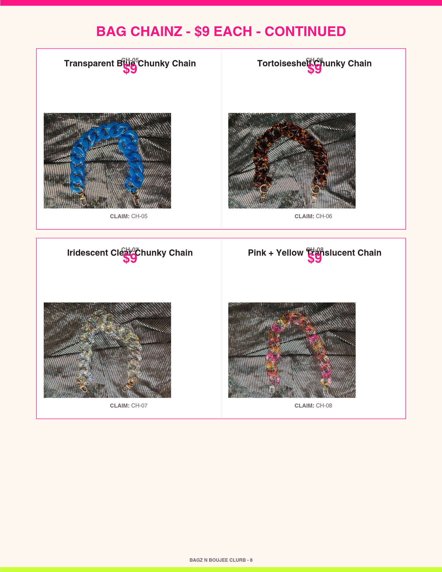 Bagz n Boujee Clurb catalog