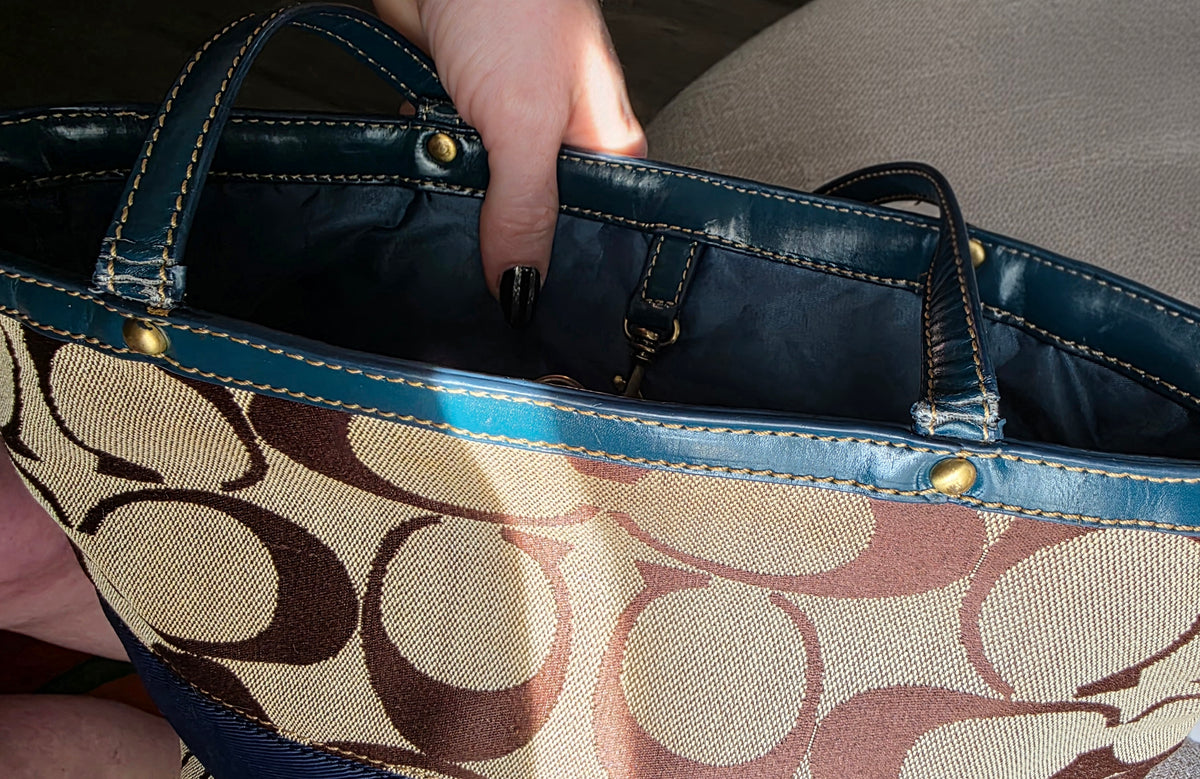 Coach Signature Blue & Brown Tote 💙🤎 BNB-16