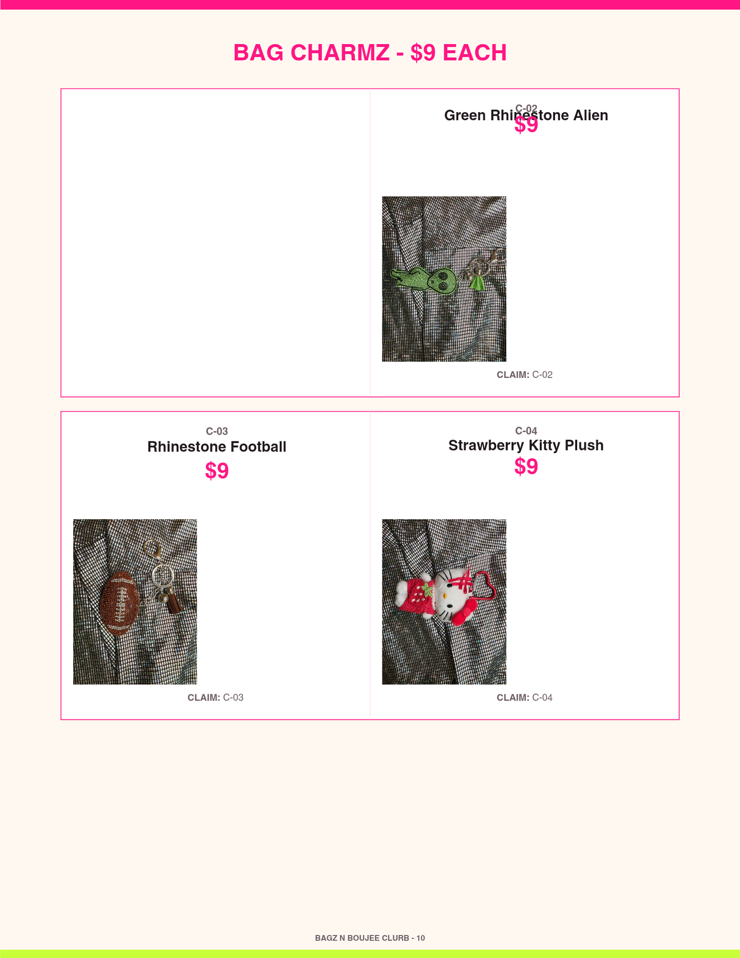 Bagz n Boujee Clurb catalog