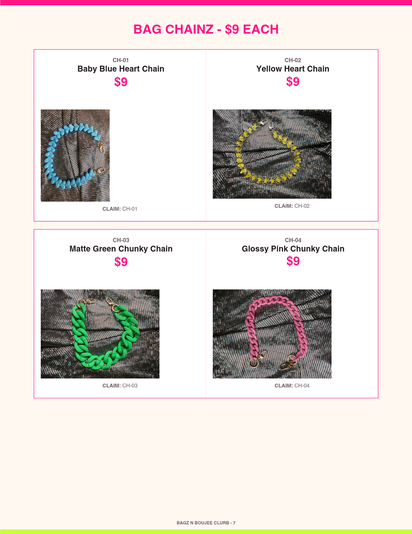 Bagz n Boujee Clurb catalog