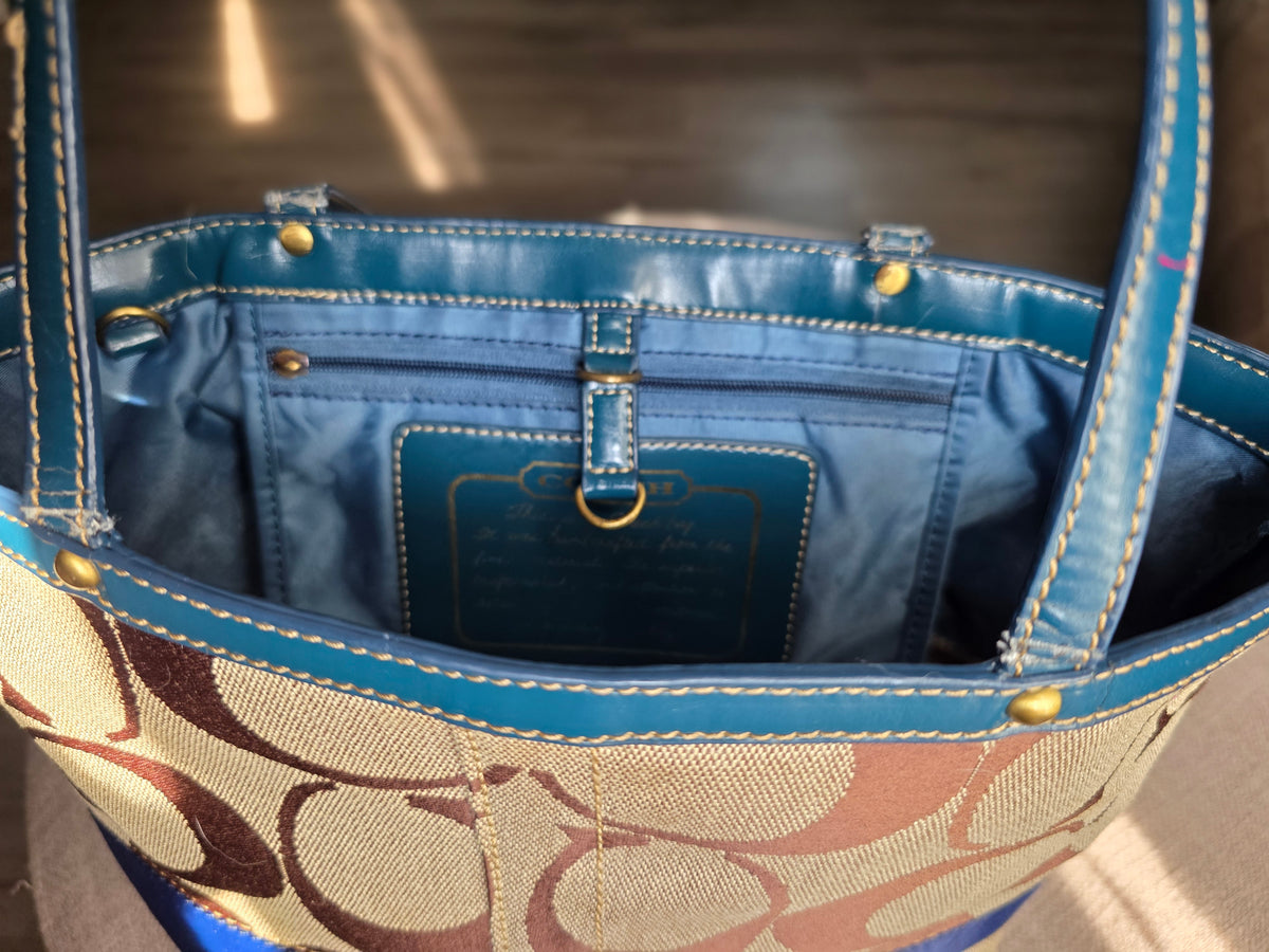 Coach Signature Blue & Brown Tote 💙🤎 BNB-16