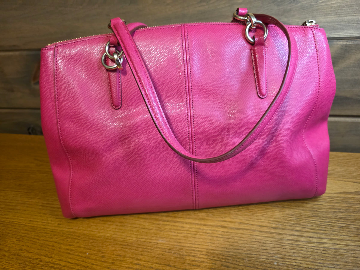 BNB-18 — Coach Hot Pink Leather Tote 🩷
