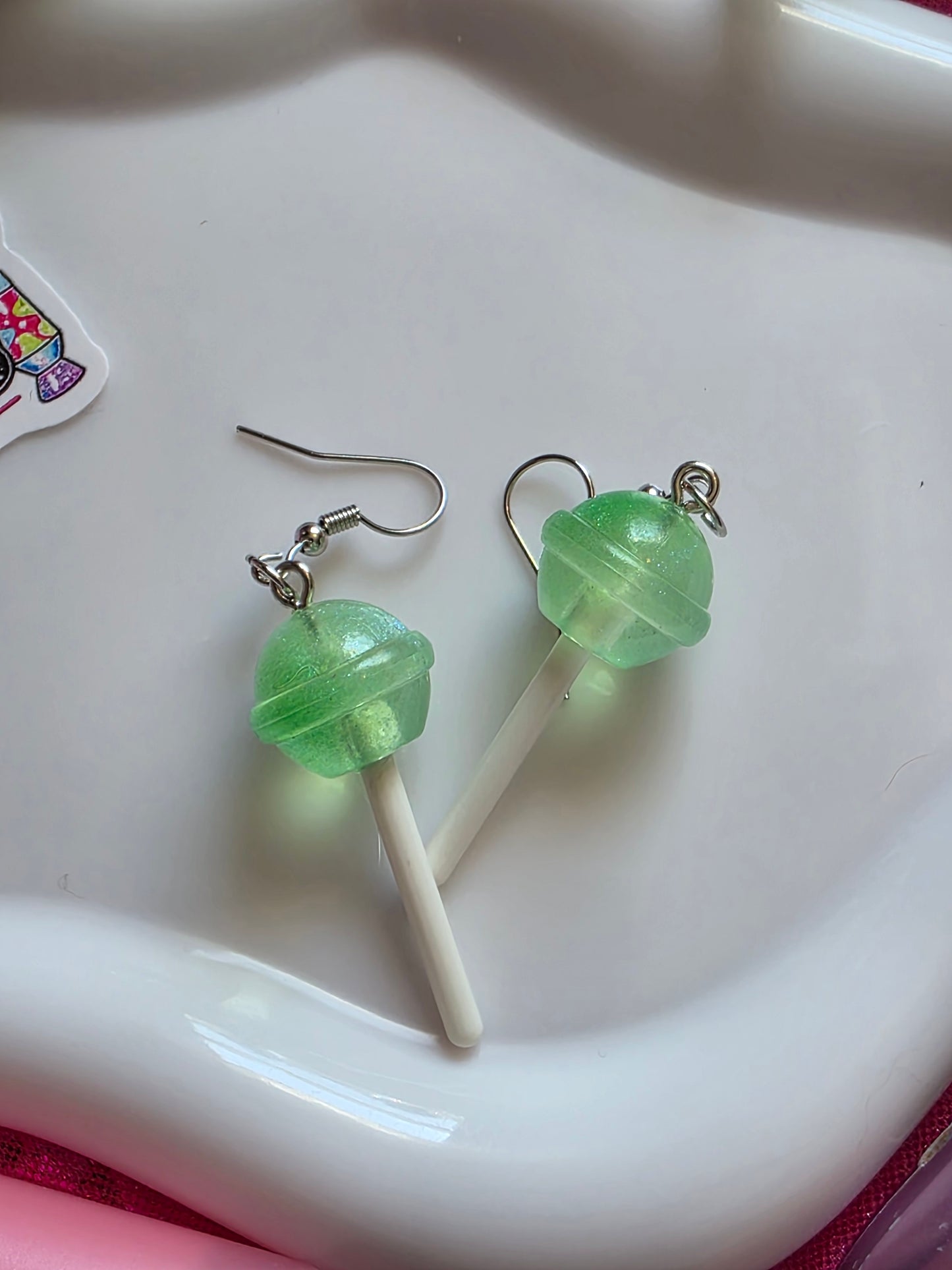 Lollipop Earrings 🍏💚