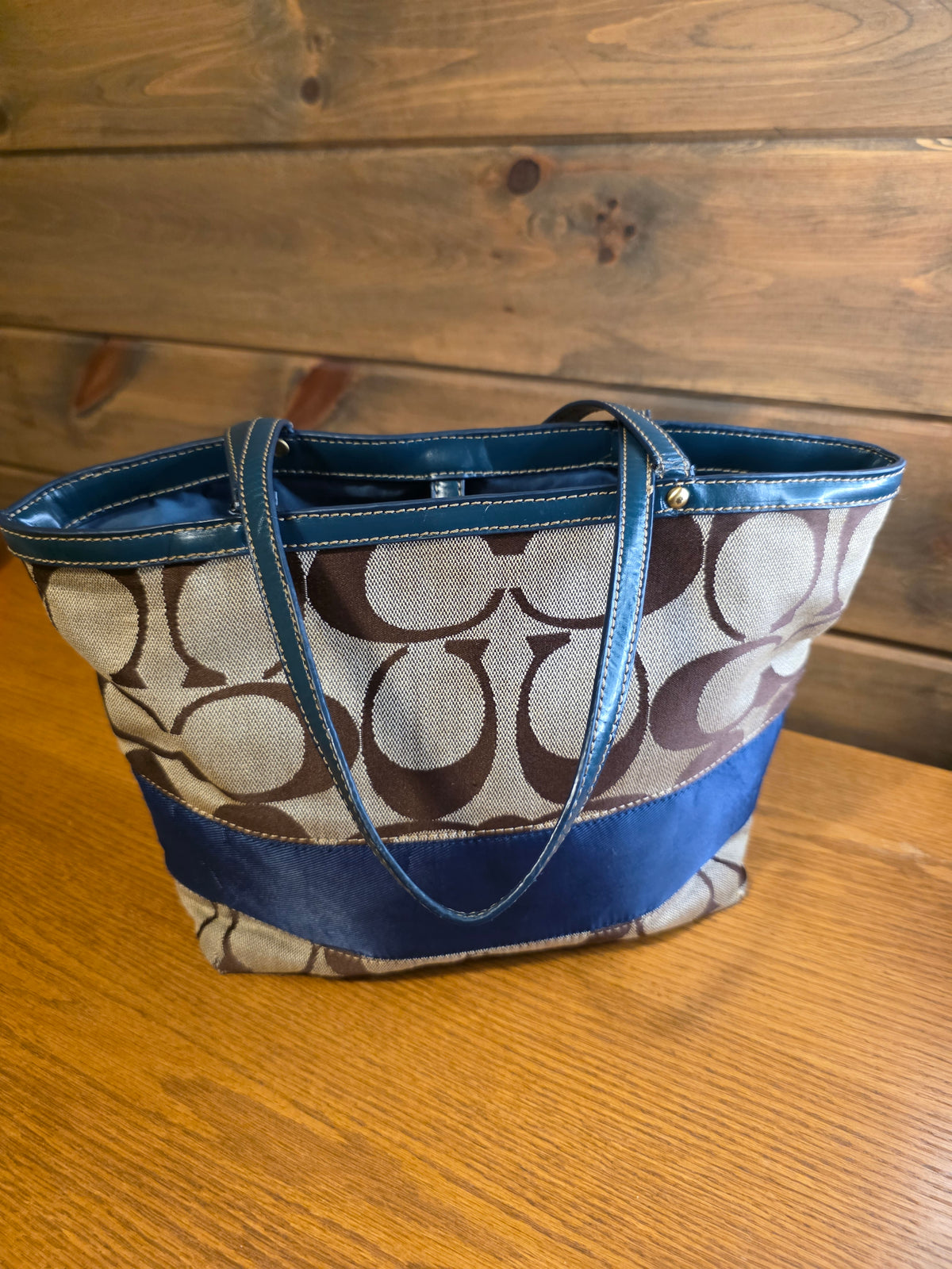 Coach Signature Blue & Brown Tote 💙🤎 BNB-16