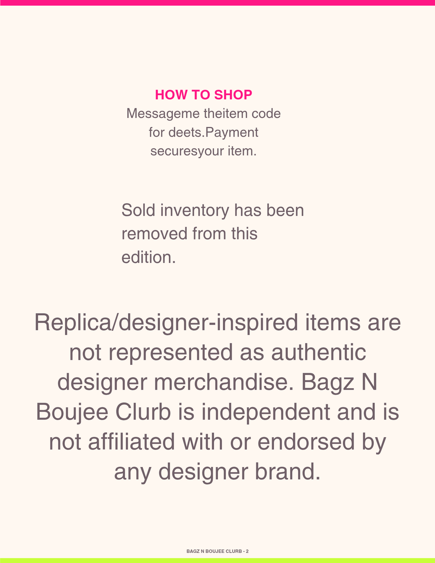 Bagz n Boujee Clurb catalog